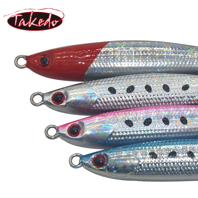 TAKEDO 20G 40G 60G señuelo de Jigging pesca en el mar Jigbait cuchara de agua salada Wobbler cebo Artificial para atún lubina - imagen 5