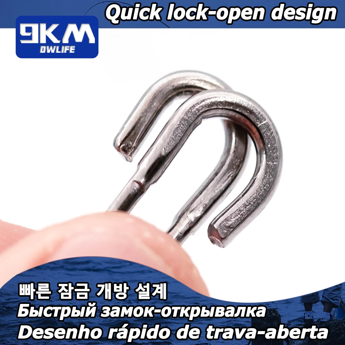 Clip de pesca a presión, 25 ~ 100 Uds., conector de señuelo de pesca de acero inoxidable, aparejos de pesca de lubina hawaianos, Clip de pesca de carpa de agua dulce - imagen 4