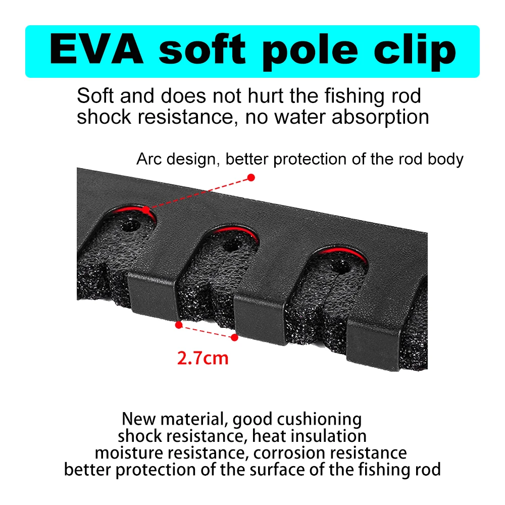 Estante Vertical de 6 varillas de pesca, soporte de caña de pescar Modular de montaje en pared para garaje - imagen 5