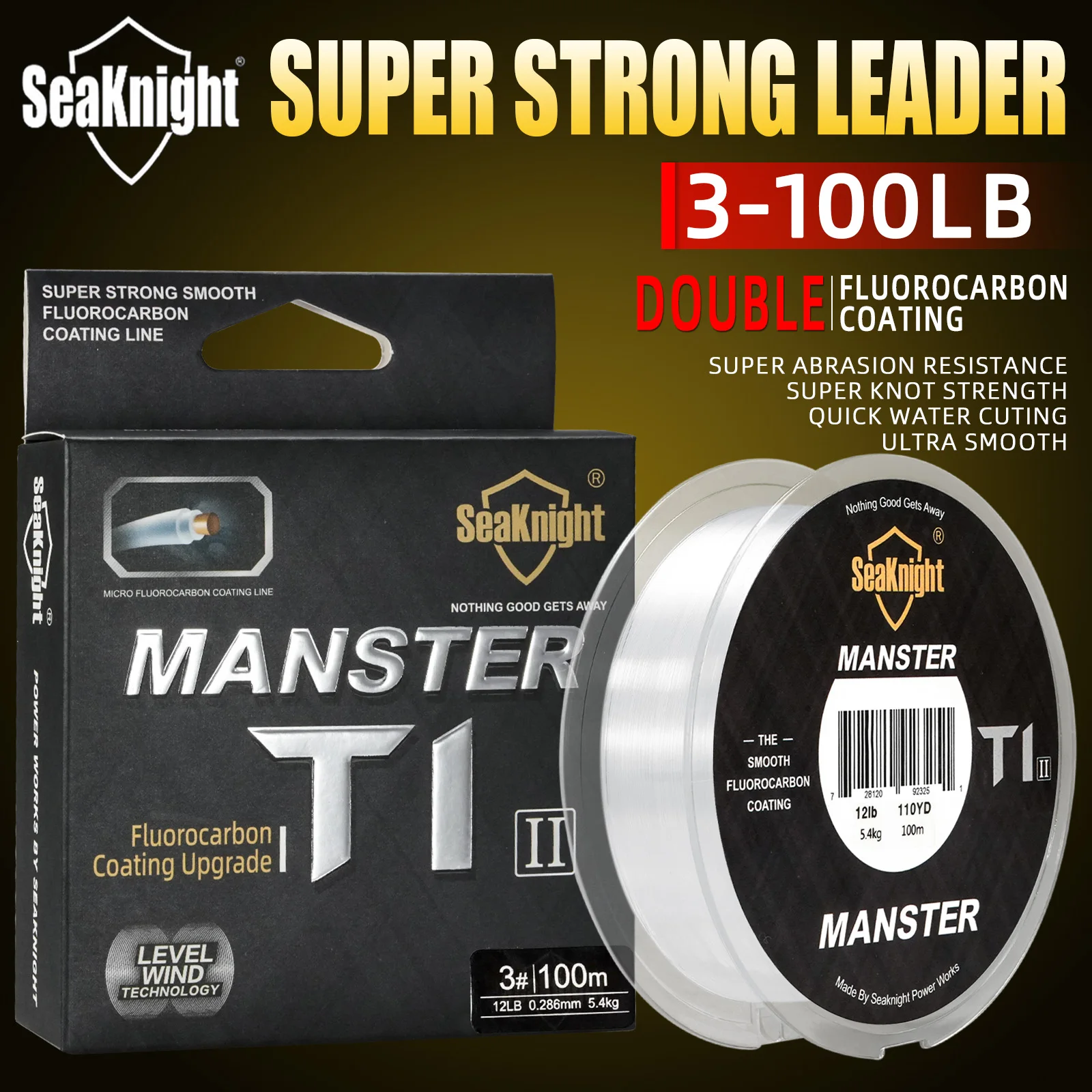 Línea de Fluorocarbono SeaKnight MANSTER T1 II – Hundimiento Rápido - imagen 4
