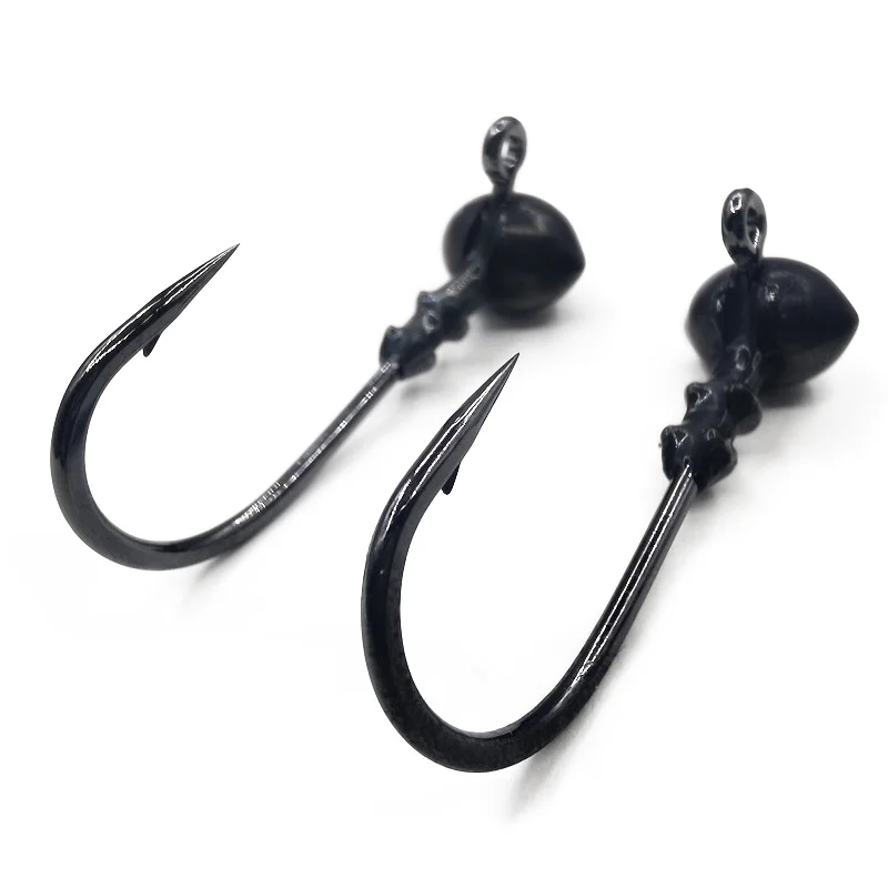 Gancho de cabeza de plomo de acero de tungsteno fuerte de 6 pliegues, cola en T, Dezhou, grupo de pesca, carretera, cebo subsuave, Pit negro, pesca salvaje, pescado mandarín - imagen 5