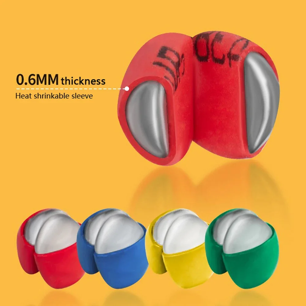 Juego de plomos de plomo con Clip rápido de goma recubierta, 50 Uds., boca abierta, pesas de pesca de agua salada, mordida redonda, sin línea de daños para equipo - imagen 5