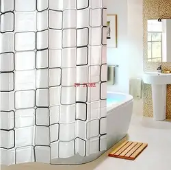 Cortina ducha impermeable con ganchos y anillos 180x200 cm