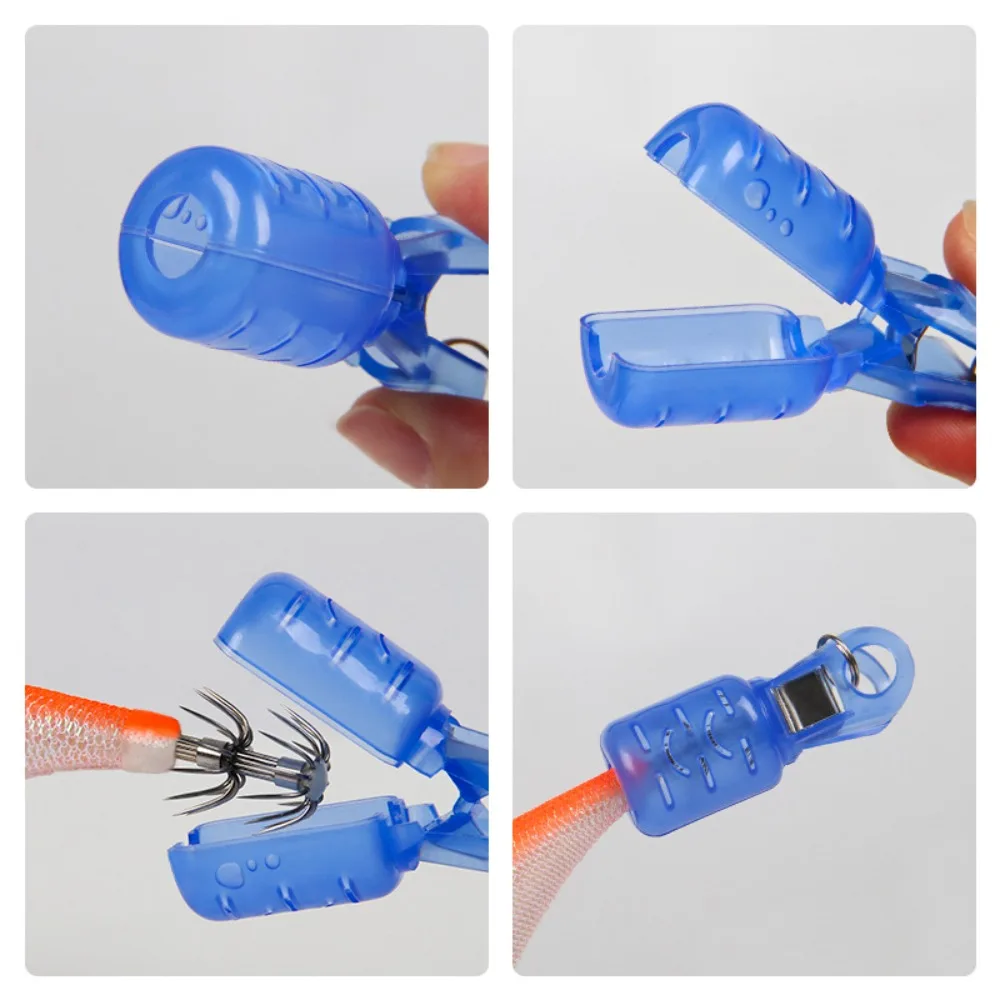 9 Uds Universal con mosquetón calamar Jig aparejos de pesca Webfoot pulpo Egi ganchos cubierta Protector de cebo - imagen 3