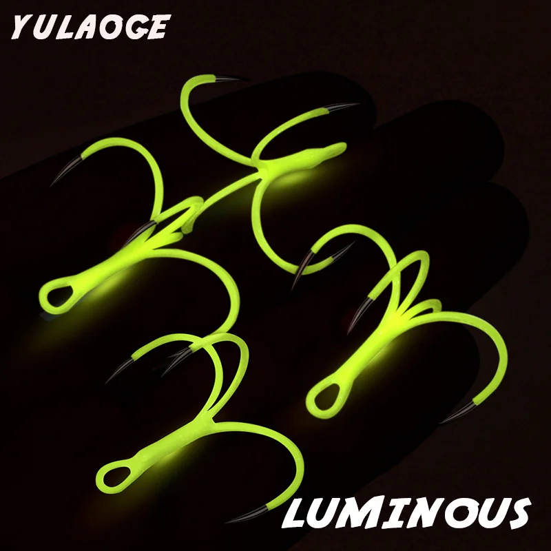 Anzuelos de pesca giratorios en el mar, anzuelos de pesca cuádruples luminosos, señuelo de pesca, anzuelos de cebo, anzuelo de calamar, explosión de pesca, 10 unids/lote por caja - imagen 4