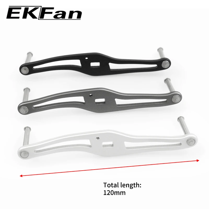 EKFan 7MM x 4MM agujeros 100MM 110MM 120MM 130MM mango de carrete de pesca de aleación para carretes de rueda Bastcast manijas DIY - imagen 4