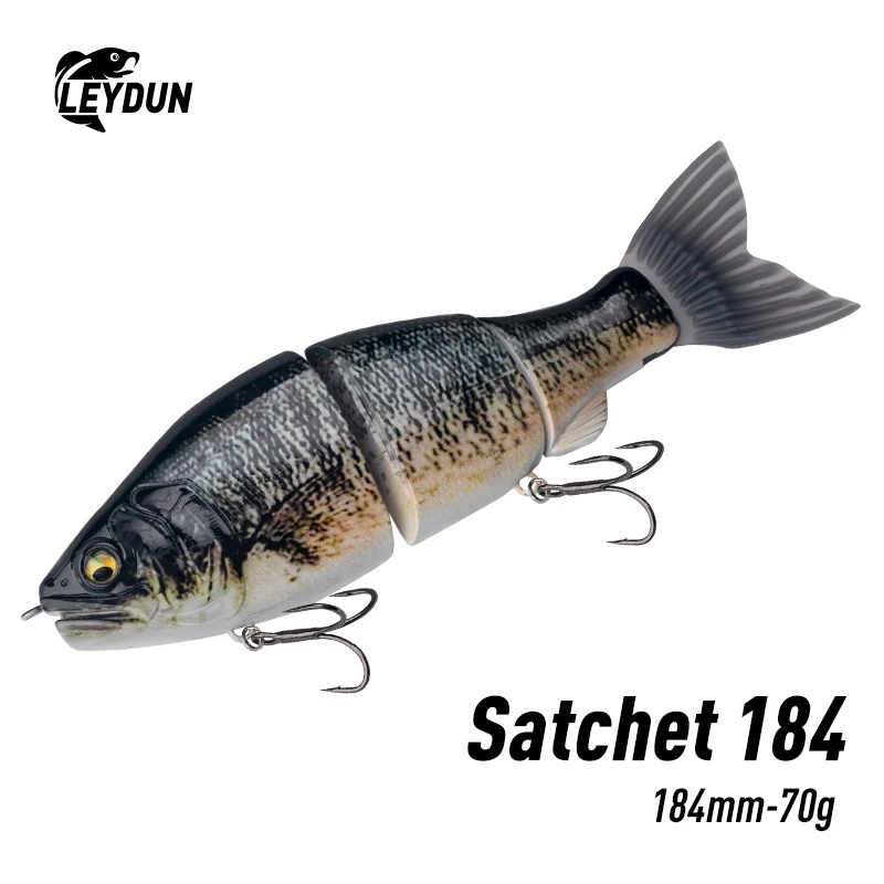 Señuelos de pesca LEYDUN JOINTED CLAW SATCHET 184mm 2,5 OZ cuerpo articulado deslizamiento Swimbaits flotantes potentes cebos duros grandes en forma de S lubina