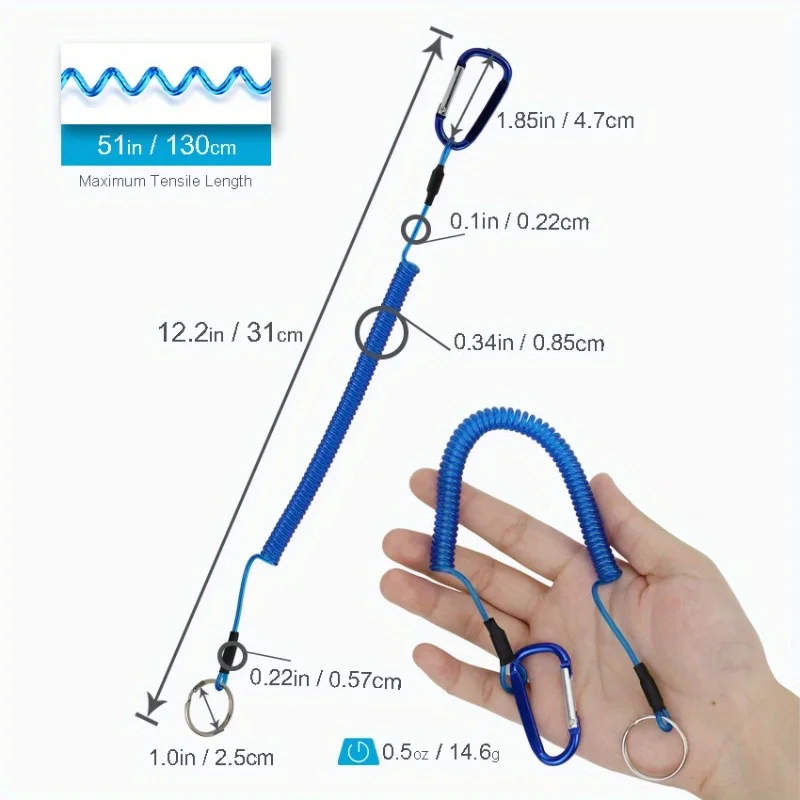 Ackibbik, 6 uds., cordón de pesca con mosquetón, cuerdas de pesca, alicates seguros, empuñaduras de labio, aparejos, correa de remo para Kayak, accesorios de paleta - imagen 3