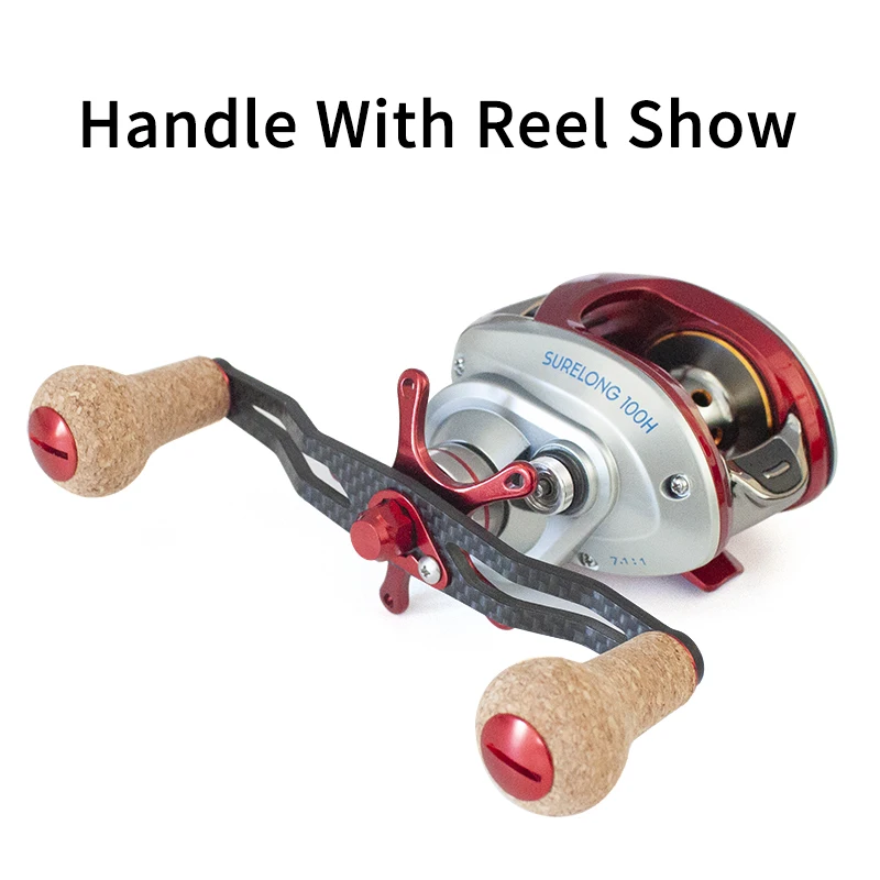 Ruke-mango de carrete de pesca de fibra de carbono con orificio de perilla de corcho de goma, 8x5, para tipo A/D, longitud de 130mm, accesorio basculante, 1 ud. - imagen 5