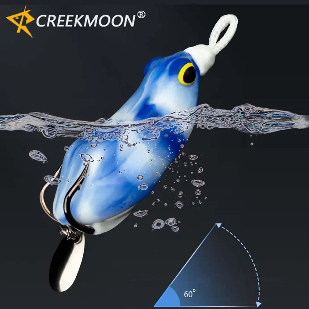 Señuelo de pesca de carpa de lubina Topwater de rana suave de 6,5 Cm/14,8G con cuchara de plantilla de Metal cebo de sapo de silicona suave cabeza de serpiente flotante de agua salada - imagen 3