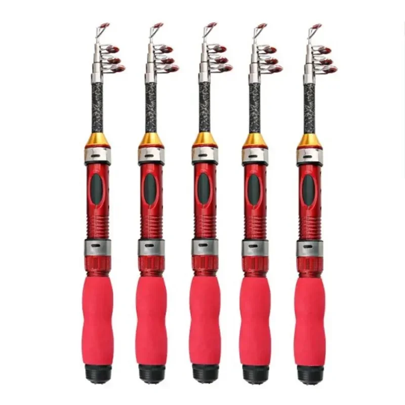 1M 1,2 M 1,5 M 1,7 M 1,9 M 2,1 M caña de pescar telescópica en roca alimentador de carpa con mosca Mini caña de pescar de viaje - imagen 2