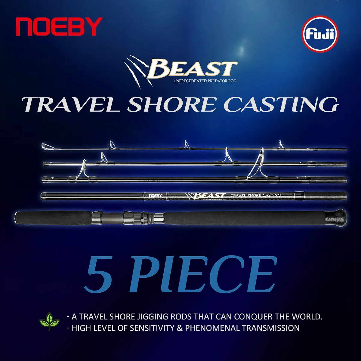 NOEBY Beast Travel Shore Casting caña de pescar 2,9 m XH señuelo máximo 150g Fuji juegos Torayca Spinning embarque caña portátil de agua salada