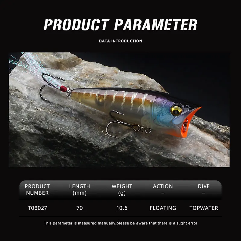 Popper Magic Works 70mm – Señuelo de superficie para lucio y lubina - imagen 3