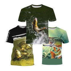 Camiseta divertida de pescador de carpa y pescado para hombre, Camisetas de manga corta de fibra de poliéster, Camisetas para hombre, camiseta fresca de verano