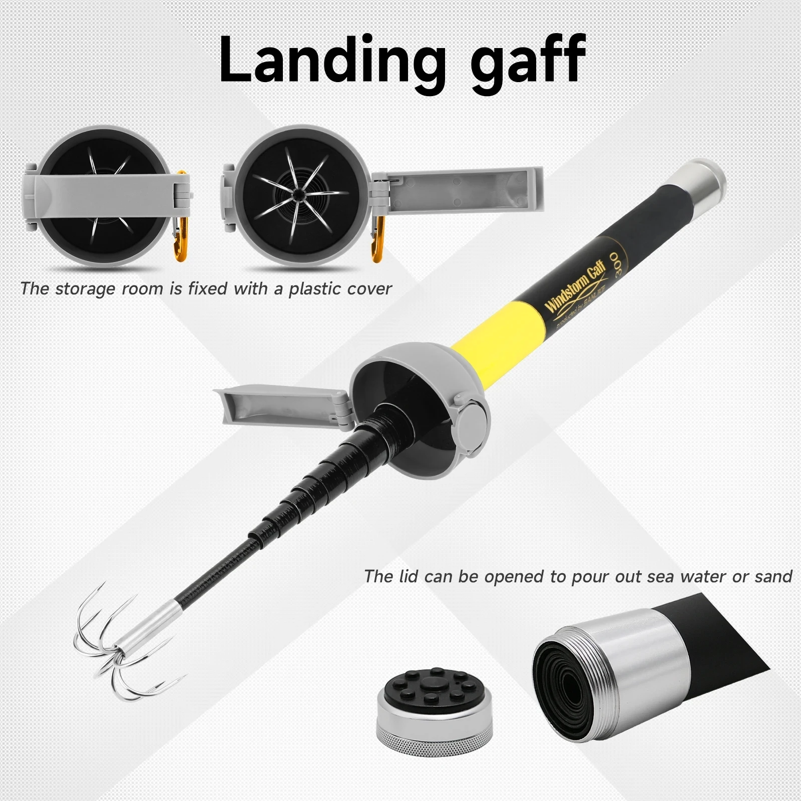 SANLIKE-anzuelo de calamar de acero inoxidable, 7 garras, 3m, 11 secciones, caña telescópica de fibra de vidrio con Protector EVA, pesca en el mar ligera - imagen 5