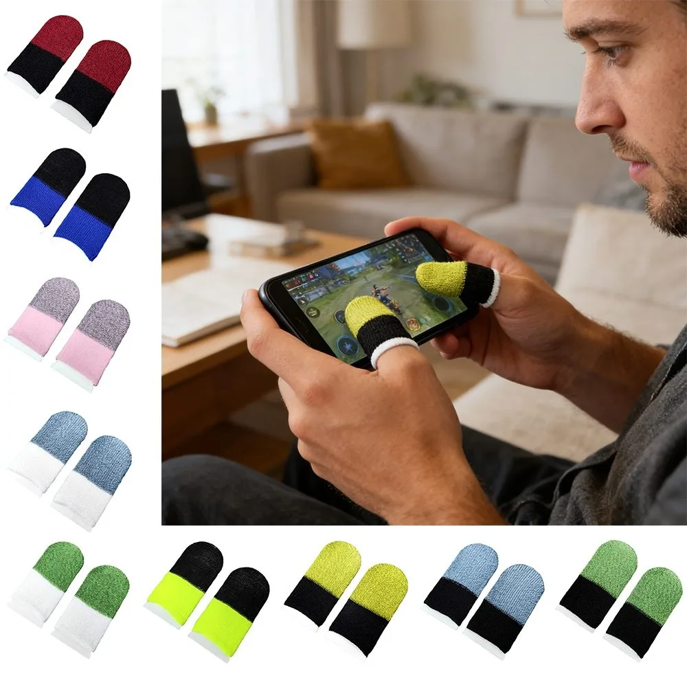 Dualcolor-cubiertas para dedos con pantalla táctil, guantes antideslizantes a prueba de sudor, transpirables, súper finos - imagen 3