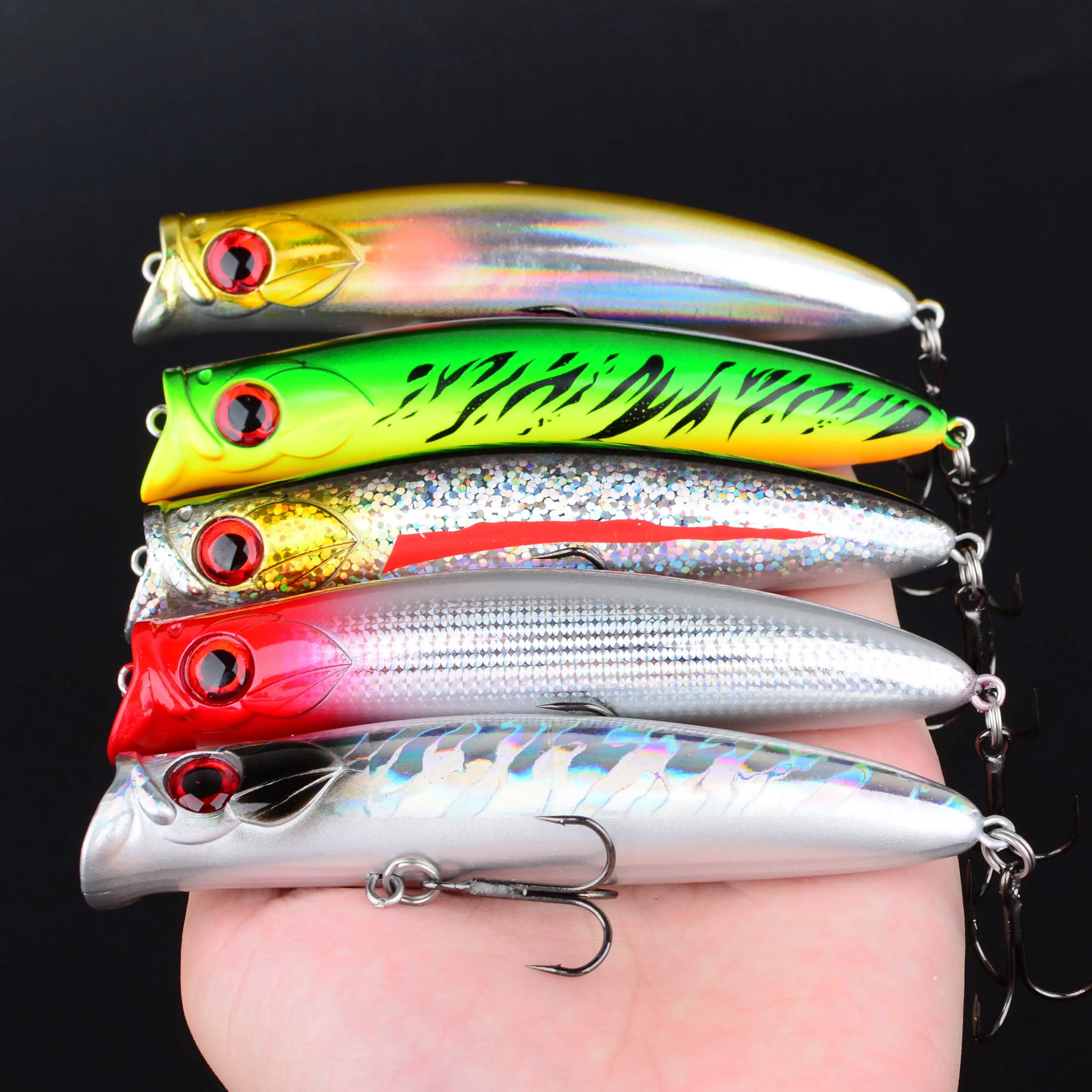 5 uds señuelo de pesca Minnow agua salada lubina negra Pike cebos duros de fundición larga - imagen 3