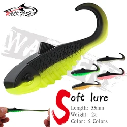WALK FISH 10 Uds 5,5 cm 2g cebo de pesca con cebo biónico de Color vibrante postura de natación Natural señuelo Artificial cebo de pesca suave