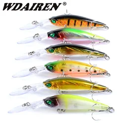 Juego de 6 uds de Señuelos de Pesca, 9,5 cm, 6,1g, Kit de cebo de pesca de carpa Topwater, traje de aparejos, venta de cebo duro Artificial, juego de señuelos para peces pececillos