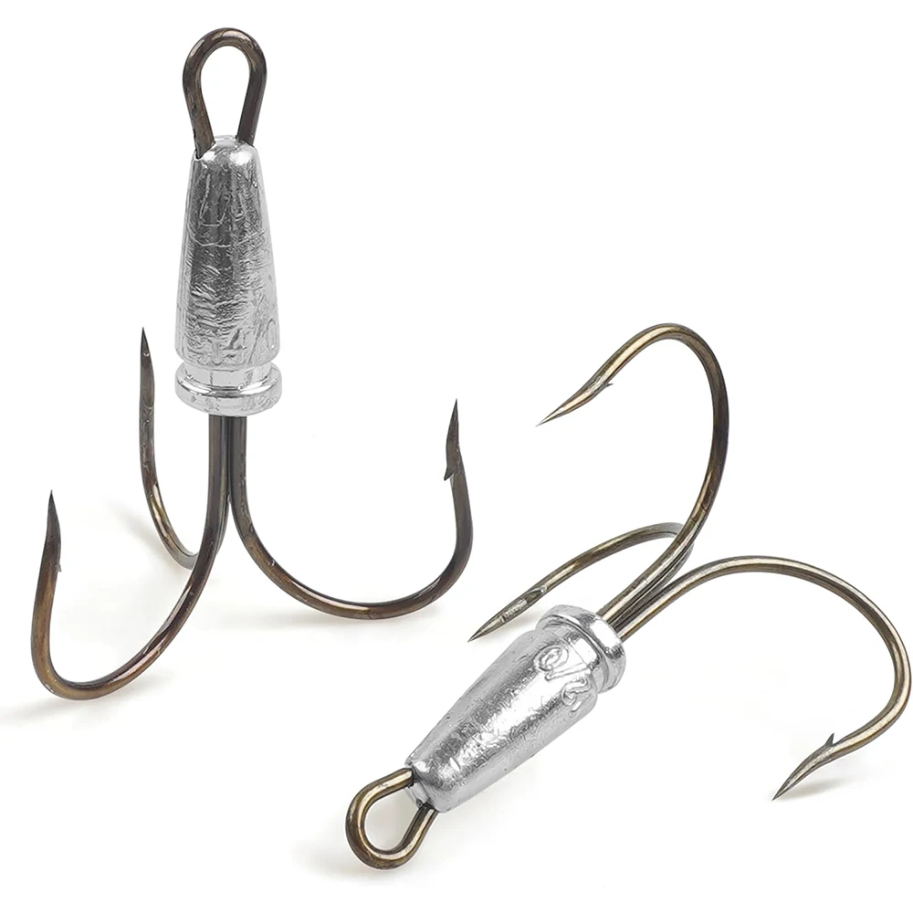 1 Uds. Anzuelos de enganche, anzuelos triples ponderados, anzuelos de pesca grandes para Baitfish, trucha, Walleye, pesca de lubina