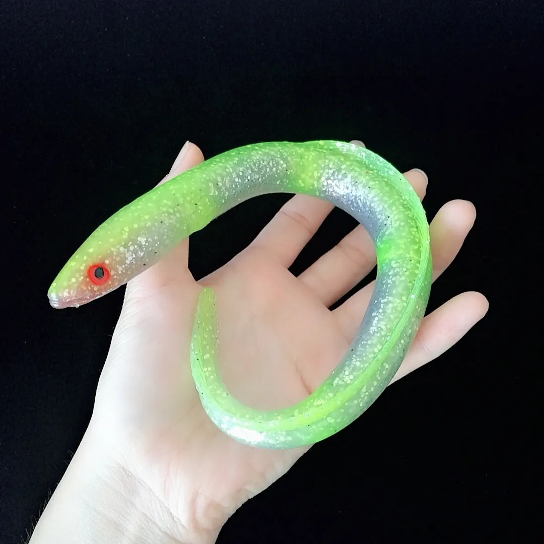 Señuelo de pesca de anguila suave, cebo Artificial grande de silicona, Lucio, aguja de plástico, aparejos Swimbait, 5 piezas, 30cm, 58g - imagen 3