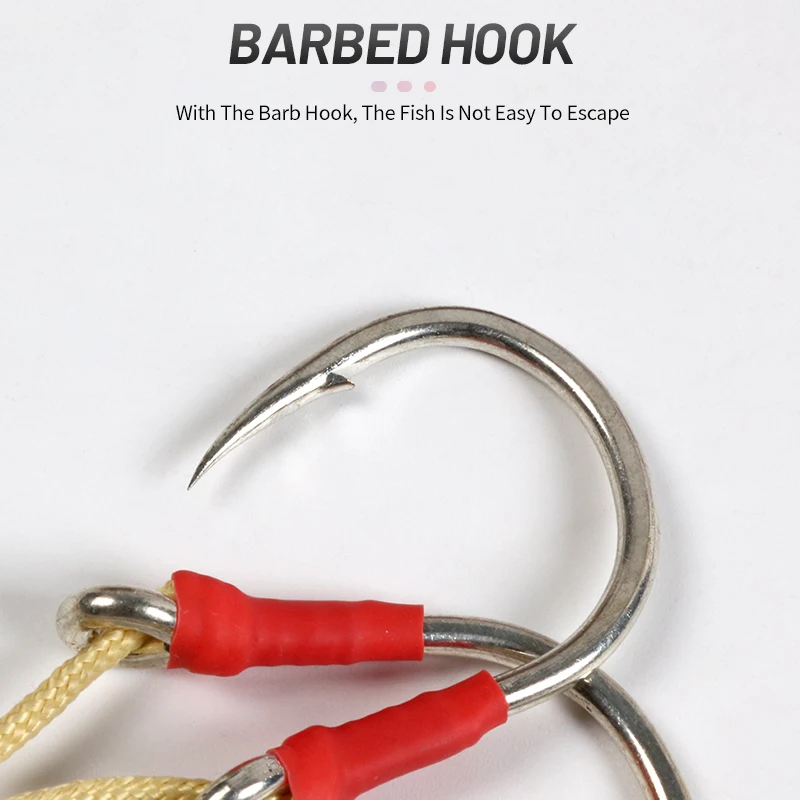 OBSESSION HK026 HK027 2 unids/bolsa pesca de acero rico en carbono gancho doble individual 2/0-11/0 anzuelos de ayuda de Jigging de Metal lento para agua salada - imagen 5