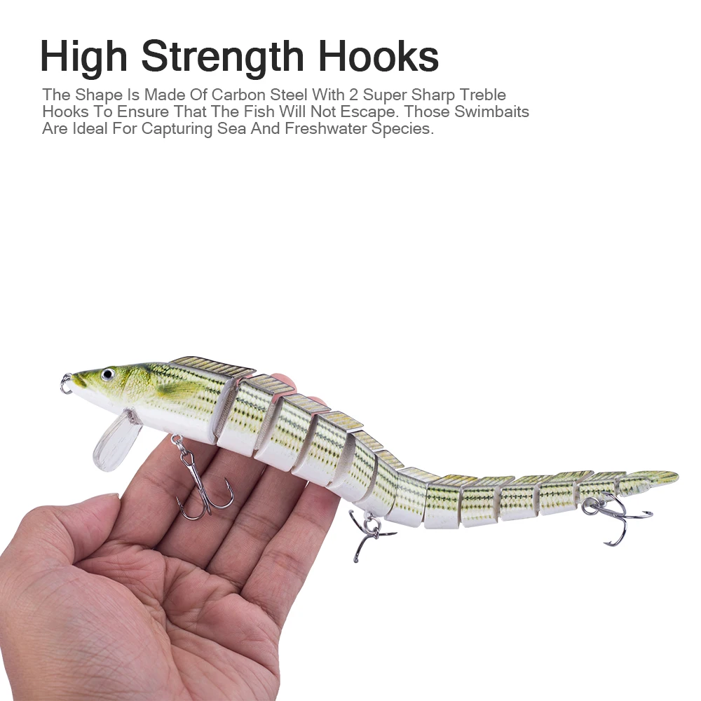 Hanlin-SEÑUELOS DE pesca de anguila a gran escala, cebos artificiales de cola de pelo, 230mm, 42g, duro, multiarticulado, Swimbait, Lucio, aparejos de lubina - imagen 5