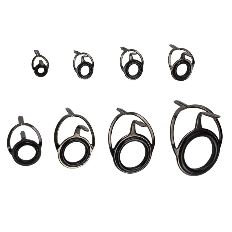 8 unids/set de guías de caña de pescar de cerámica de acero inoxidable, guías de caña de pescar, reparación de construcción, anillo de línea de pesca, anillo de ojo de caña de pescar - imagen 2