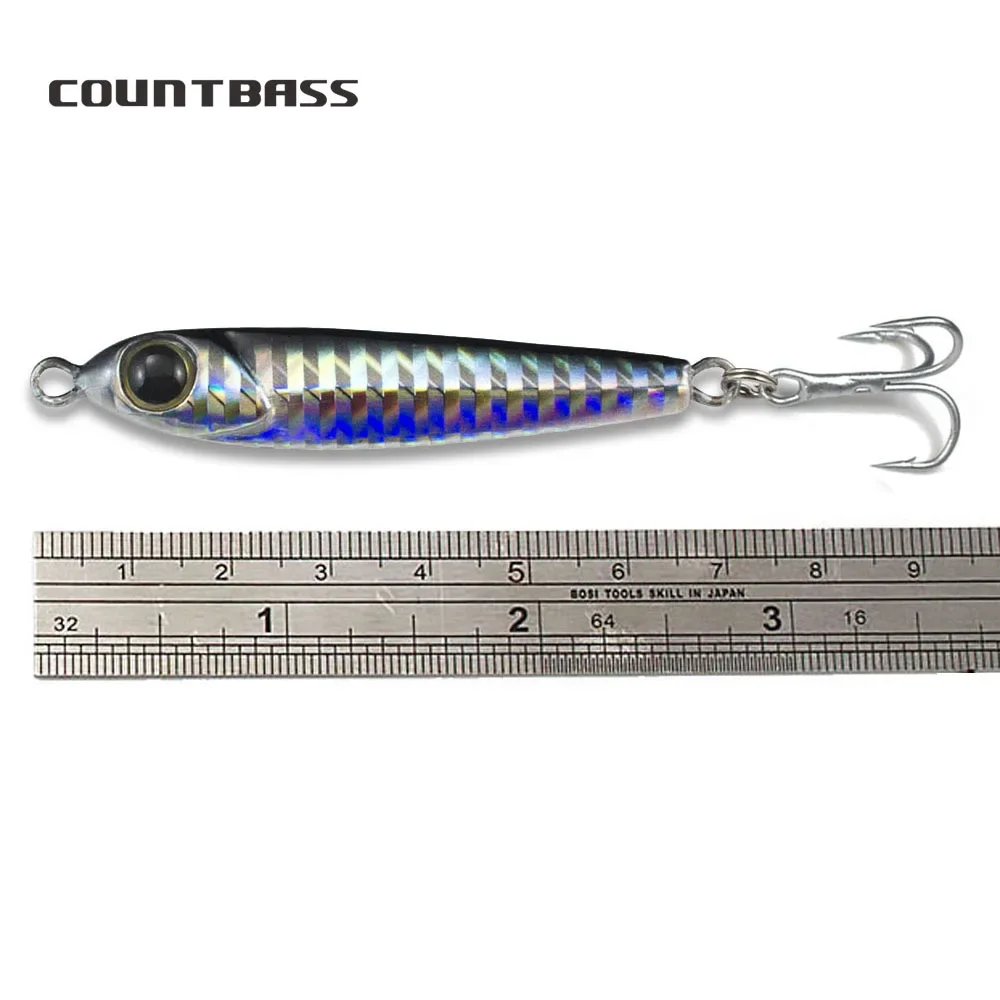 COUNTBASS 23 g 0,81 oz Micro señuelos de pesca con anzuelo triple Metal Sea Bass Jigging Game - imagen 4