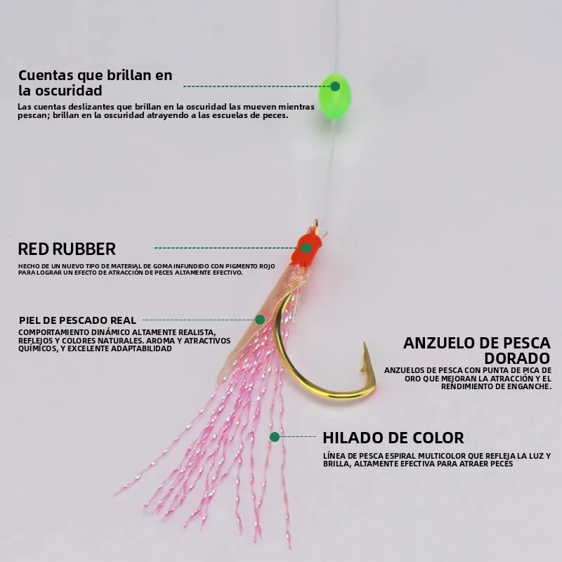 Aparejos Sabiki DEUKIO – Anzuelos luminosos en cadena - imagen 5