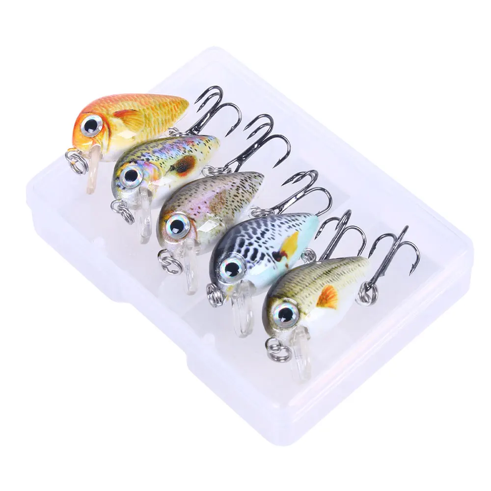 Mini señuelo de pesca Artificial Wobblers/Crankbait, 5 piezas, 1,5g, 2,7 cm, flotante, duro, para lubina, aparejos de pesca - imagen 5