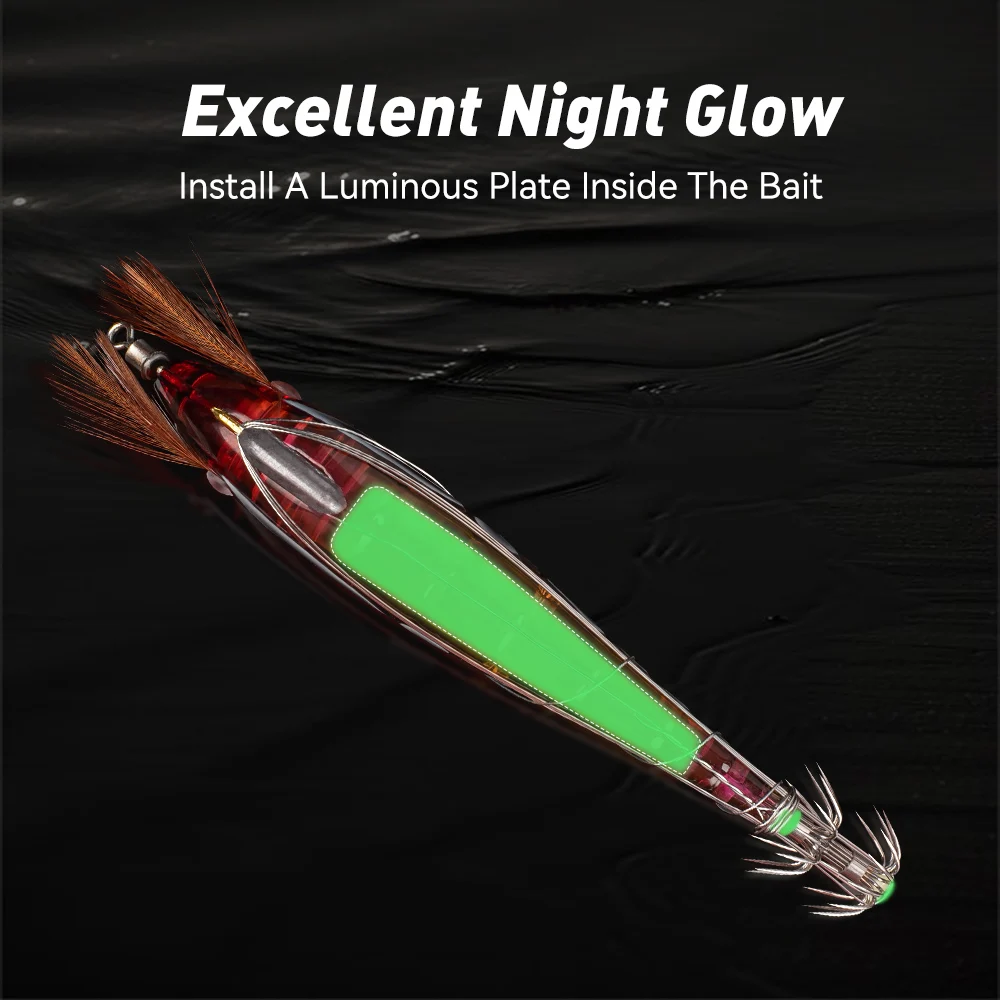 Kingdom EGI Pro-señuelo de pesca hundido, cebo Artificial de 100mm y 115mm, plantilla de calamar luminosa, pulpo, sepia, aparejos de pesca de mar - imagen 3