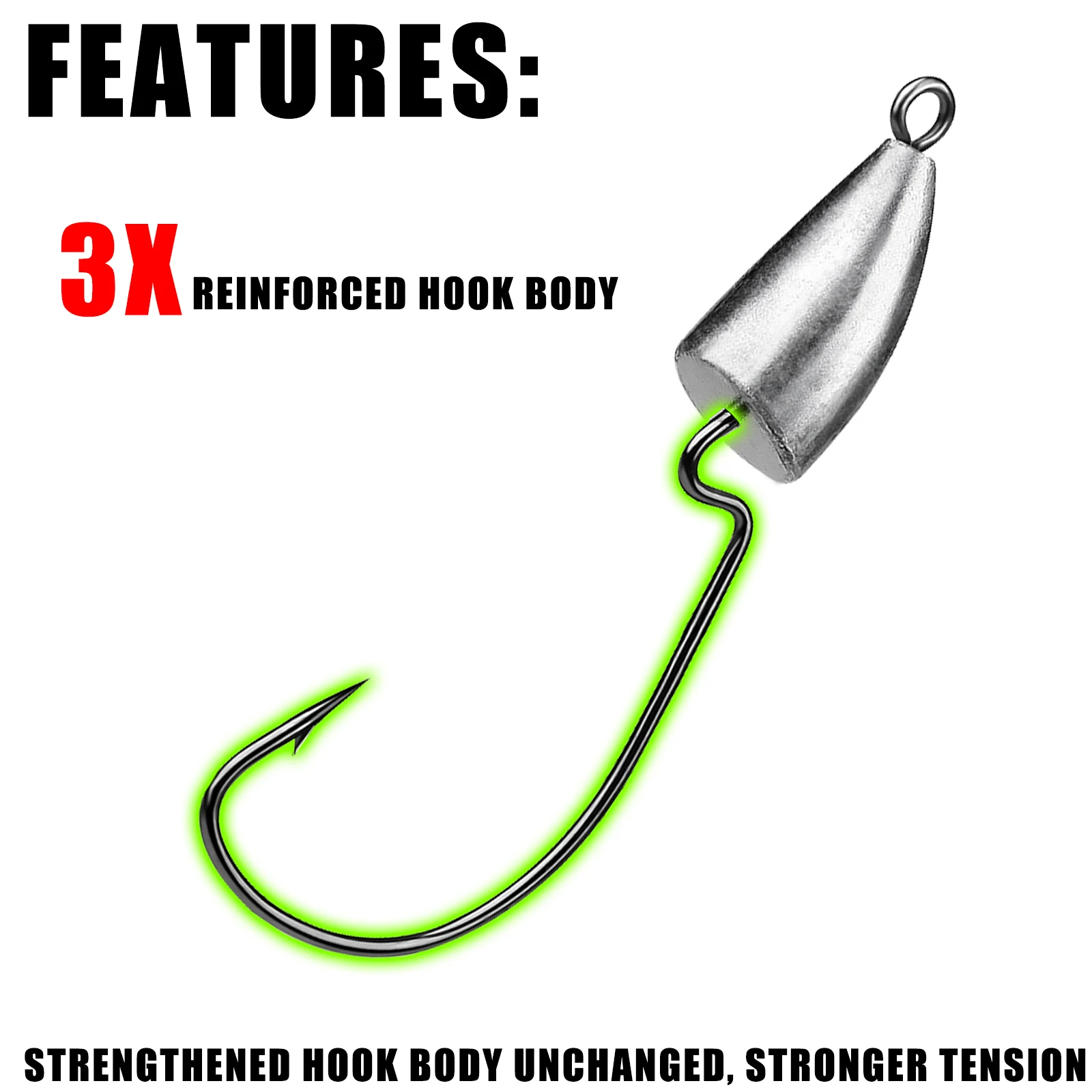 Anzuelos Jighead 10 unids/lote 1,75g-14g anzuelo de pesca de gusano señuelo suave anzuelos con cabeza de anzuelo cebo Artificial aparejos de pesca Lucio pescado - imagen 5