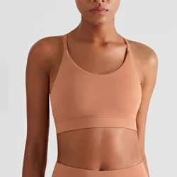 Top corto de Fitness, Sujetador deportivo de belleza en la espalda, ropa interior ajustada antiflacidez para Yoga, sujetador de entrenamiento transpirable a prueba de golpes para Fitness y correr