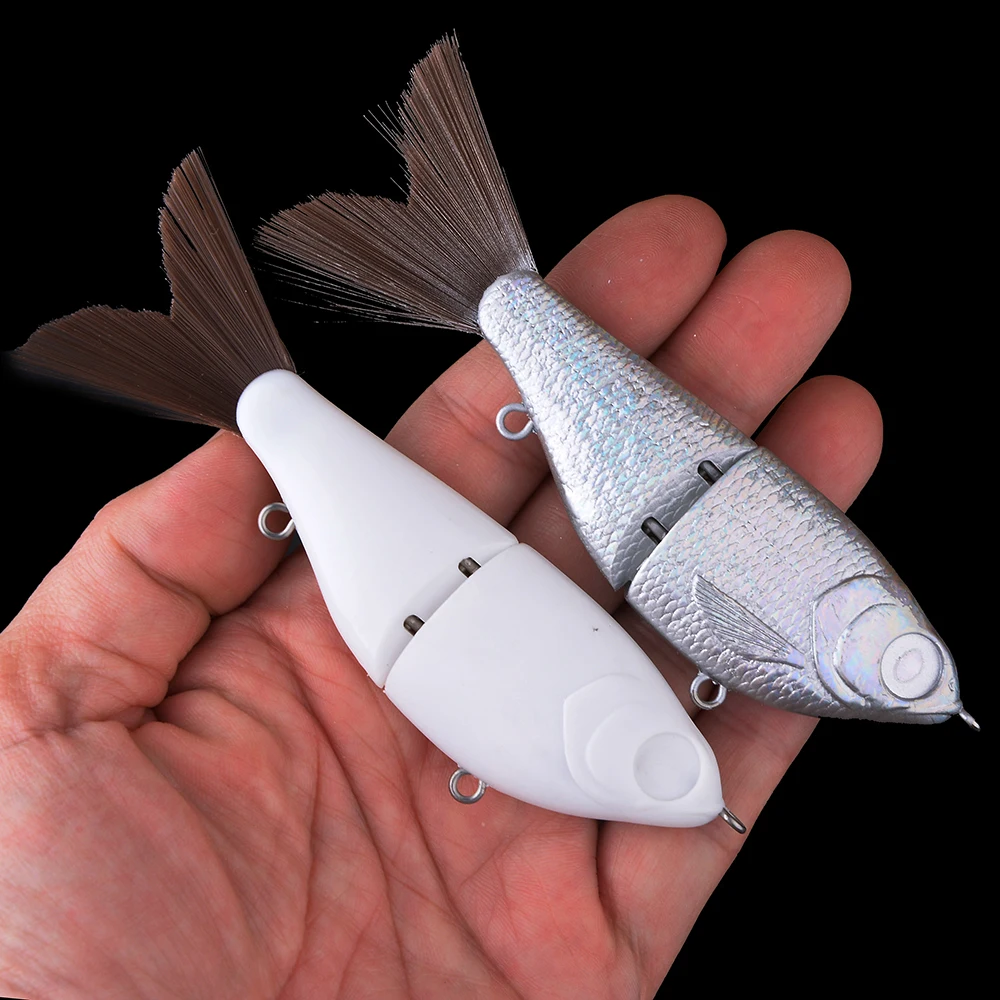 Chan'sHuang-Señuelos de Pesca en blanco sin pintar, 3 uds., 12cm, 16g, cola de seda, cebo deslizante, cebo de pesca Artificial hecho a mano - imagen 5