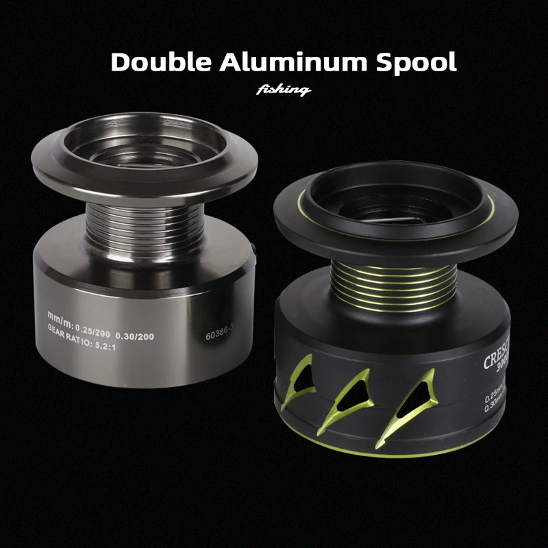 Carretes giratorios MIFINE CRESCENT con carrete de repuesto de metal, rueda de pesca, accesorios para lubina, 2000-4000, 5,2: 1, arrastre máximo 12kg - imagen 4