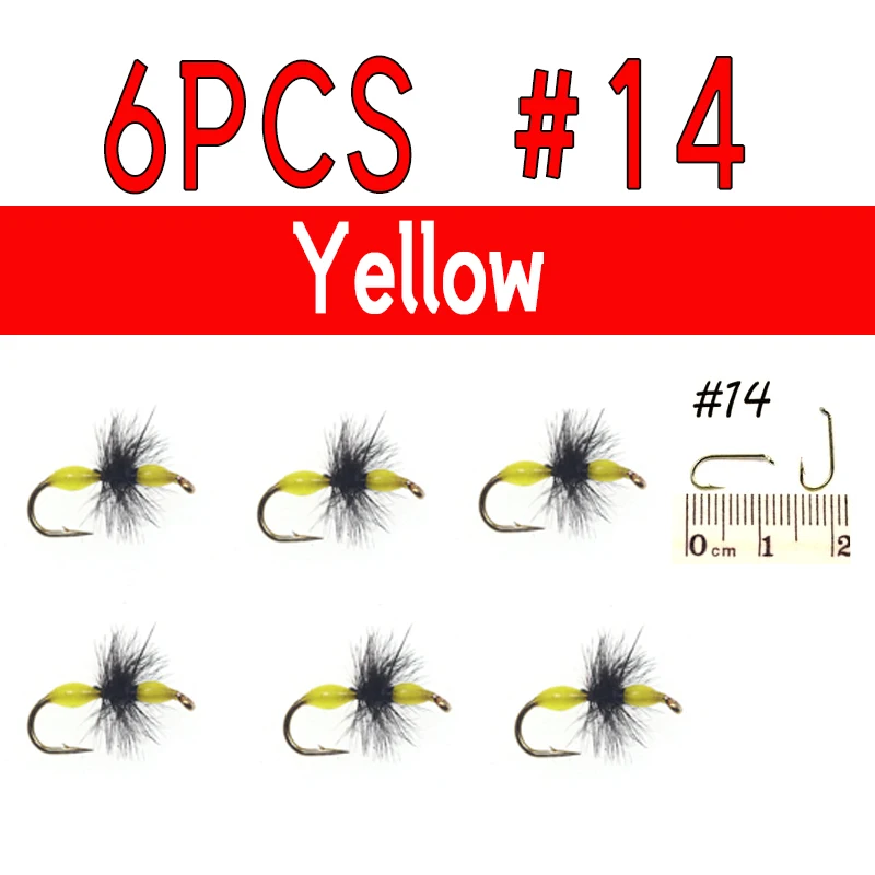 6pcs Yellow Size 14