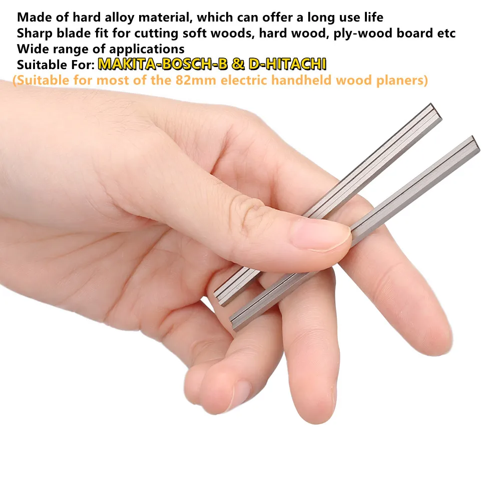 10 unids/set de cuchillas cepilladoras TCT de carburo portátiles de 82mm para cepilladoras de mano Makita,DeWalt,BOSCH,WEN,RYobi,Black & Decker - imagen 4