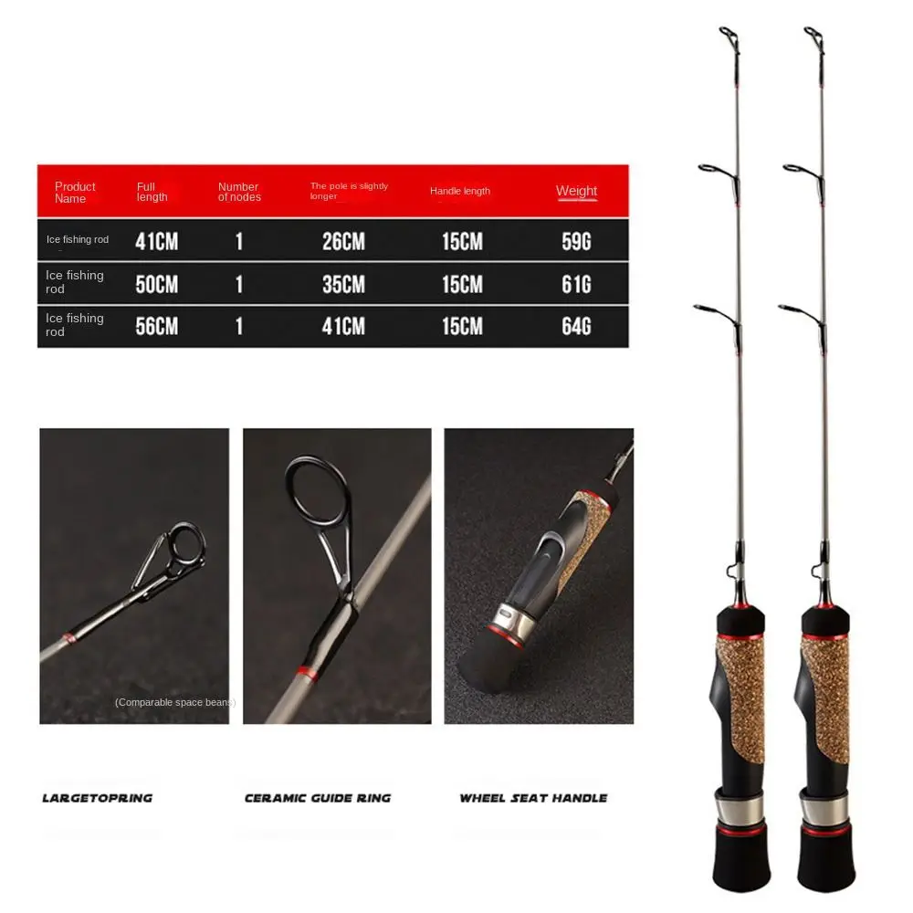 Cañas de pescar en hielo retráctiles, pluma giratoria de carbono para pesca en hielo, UL ML, caña de pescar en hielo para invierno, 2023 - imagen 3
