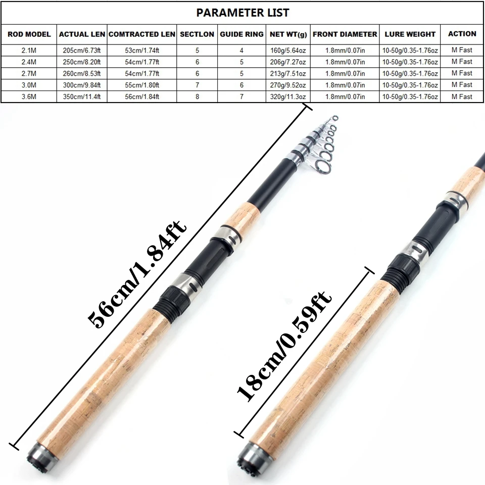 Caña Telescópica Surfcasting – Kit Principiante con Guías de Repuesto - imagen 2