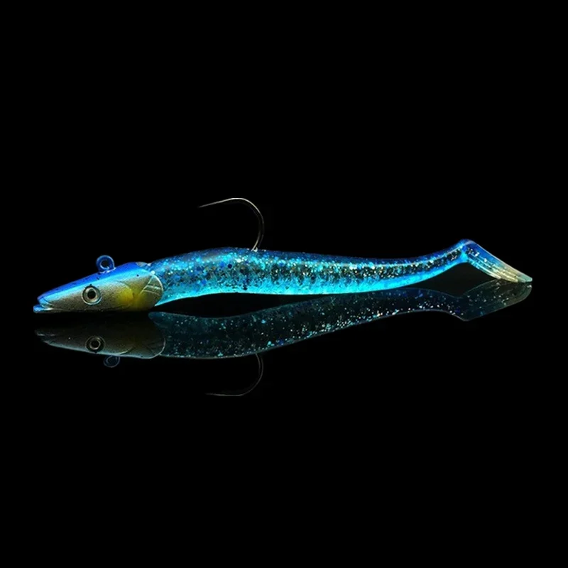 5 uds 11cm 22g cabeza de plomo cebo brillante cebo Artificial un solo gancho Swimbait cuerpo de PVC suave señuelo de pesca ganchos - imagen 3