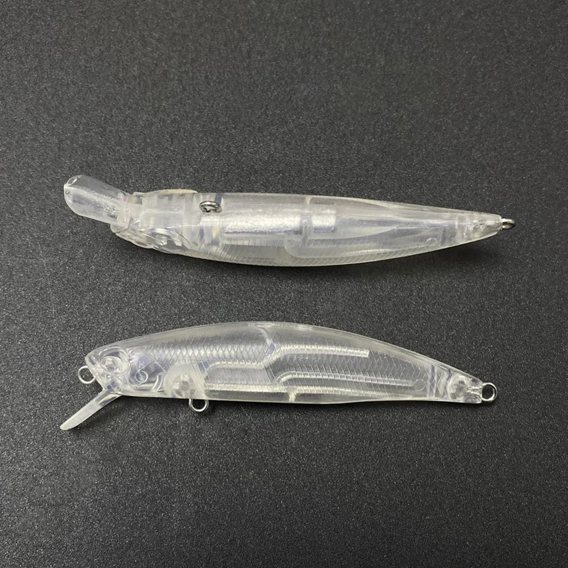 20 piezas cebo de pececillo en blanco sin pintar, 75mm, 9,4g, señuelo de pesca que se hunde, Swimbait de fundición larga, Wobblers para trucha, carpa, cebo Artificial - imagen 2