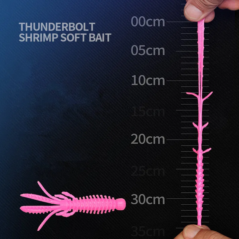 NED RIG-señuelos de pesca con cebo suave, tiro directo, 6cm, 7cm, flotador, natación, camarones, gusano negro, señuelo Artificial, bolsa de 12-14 piezas, venta - imagen 4