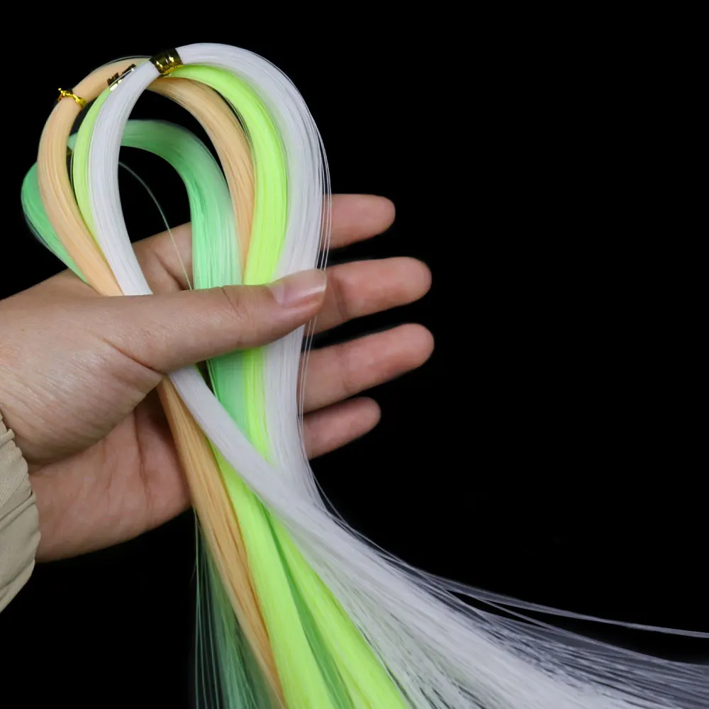 ICERIO 2 bolsas de oropel brillante en trucha oscura, señuelos de agua salada, Material de atado de moscas, línea de pesca luminosa para anzuelo de asistencia, aparejos Sabiki - imagen 5