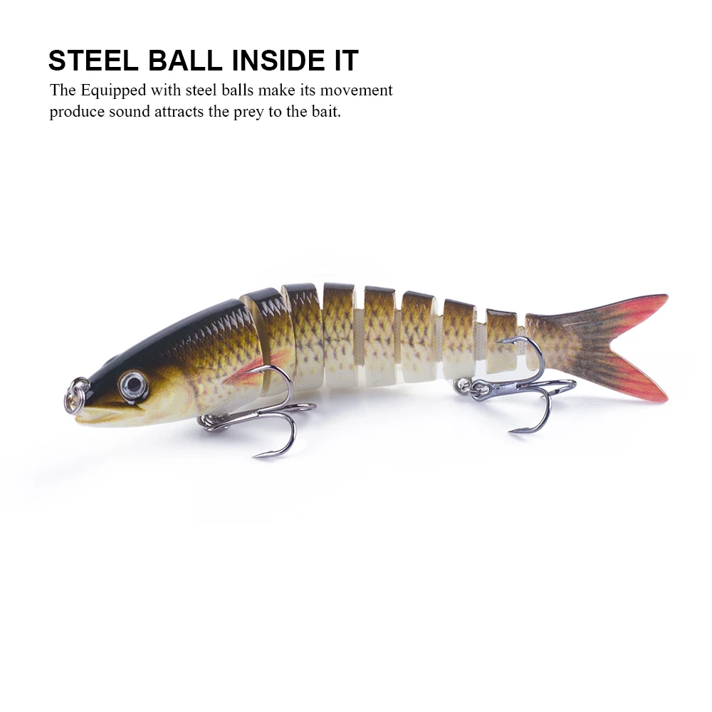 Hanlin-Señuelos de Pesca de 9,5 cm, 9g, multiarticulado Swimbait, 9 segmentos, trucha, Crankbait, Wobbler, cebo duro, Minnow, aparejos de lubina - imagen 3