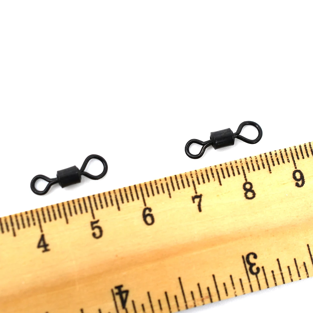 MNFT Rolling Barrel Swivel Matzwarte Karperconnectorwartels 77lb - # 4 visuitrusting voor visterminals - imagen 4