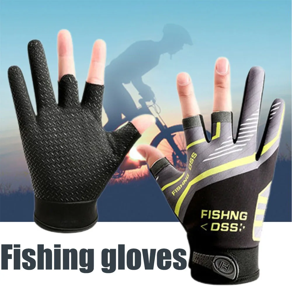 Guantes de pesca sin dedos para exterior estilo mitón