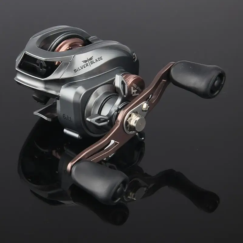 Carrete de fundición de cebo Mavllos BLADE, relación 6,3: 1, ultraligero, 150g, potencia de arrastre, 6KG, 5 + 1 rodamientos, carrete de fundición para lubina con cabeza de serpiente y bagre