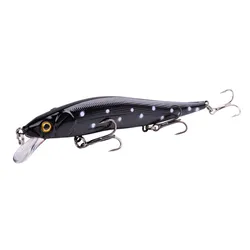 Señuelo de pesca Minnow, 12cm, 14g, isca dura artificial, ojos 3D, anzuelo triple, wobblers flotantes, aparejos de pesca Crankbait, 1 ud.