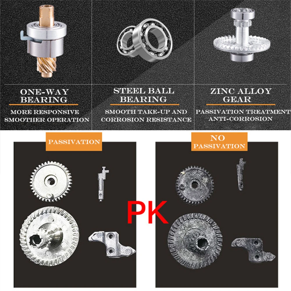 Carrete de pesca de aleación de alta calidad, doble carrete 5,5: 1 4,7:1, relación de engranaje, carrete giratorio de alta velocidad, carrete de fundición para carpa para agua salada - imagen 3